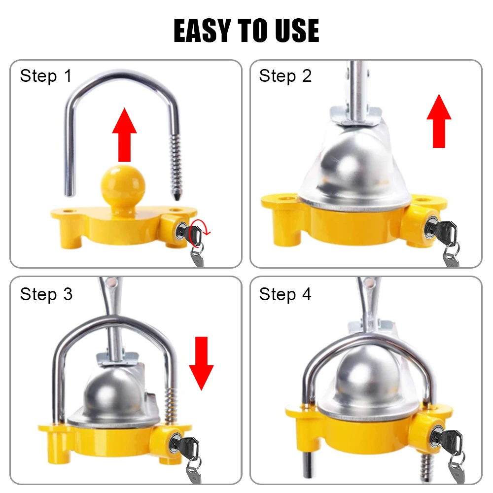 Tow Ball Security Anti-Theft T - U Lock Heavy Duty ulasan dan harga