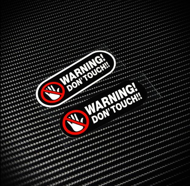 Warning Don't Touch  Sticker R - Cycling Quote ulasan dan harga