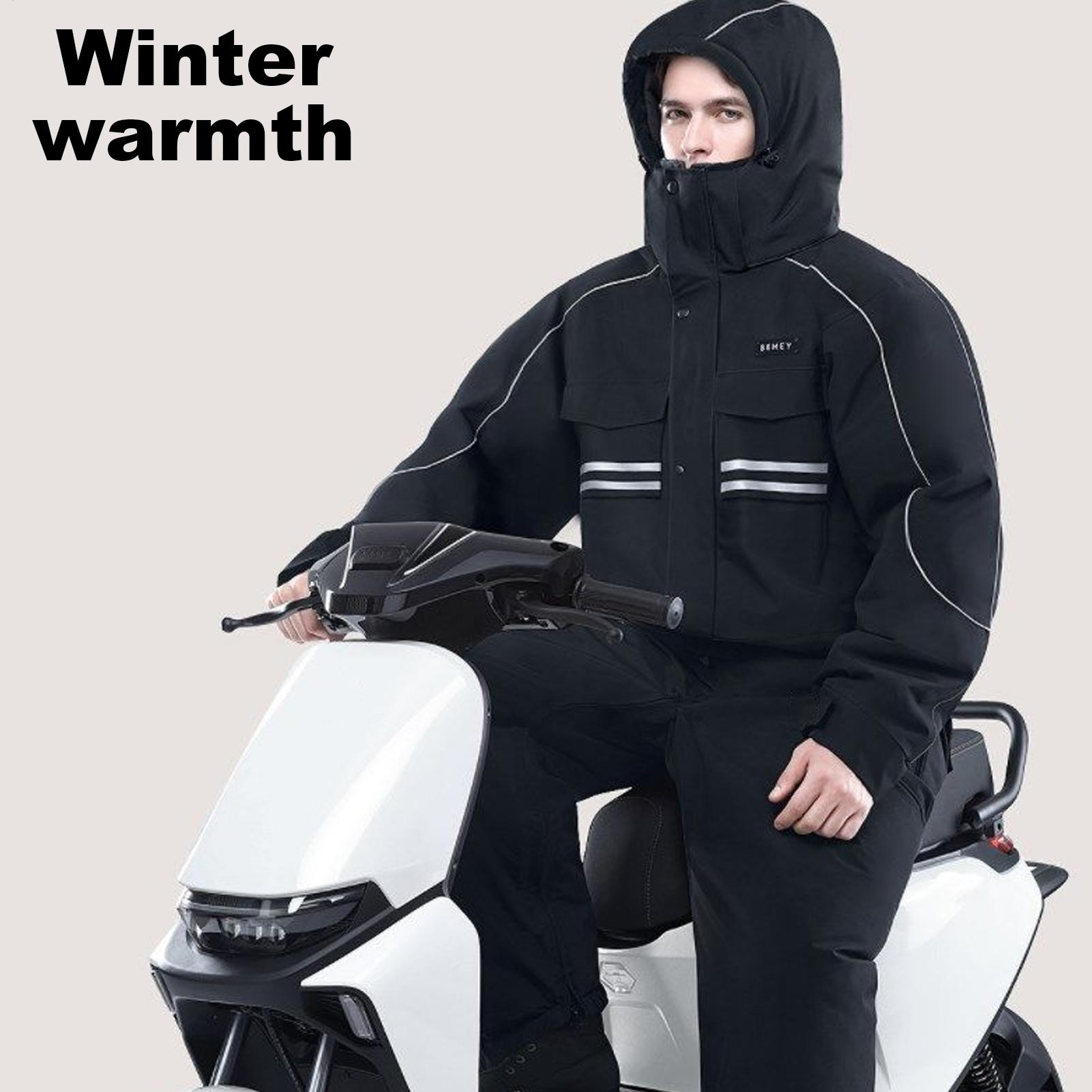 Motorcycle Winter Jacket 4-Poc - Cycling Commute Clothes ulasan dan harga