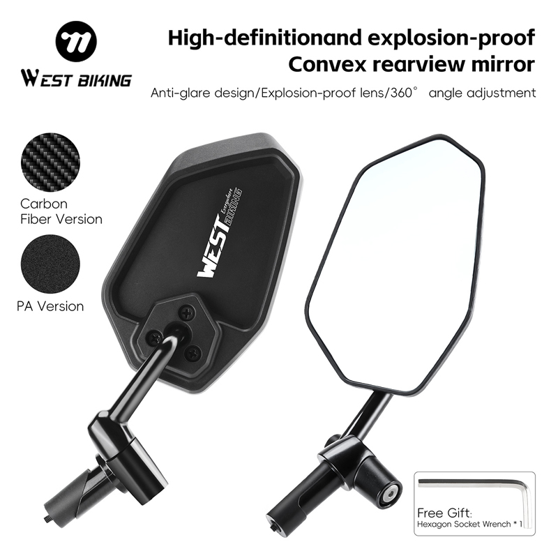 WEST BIKING HD Anti-glare Conv - Mirror Handlebar Convex ulasan dan harga