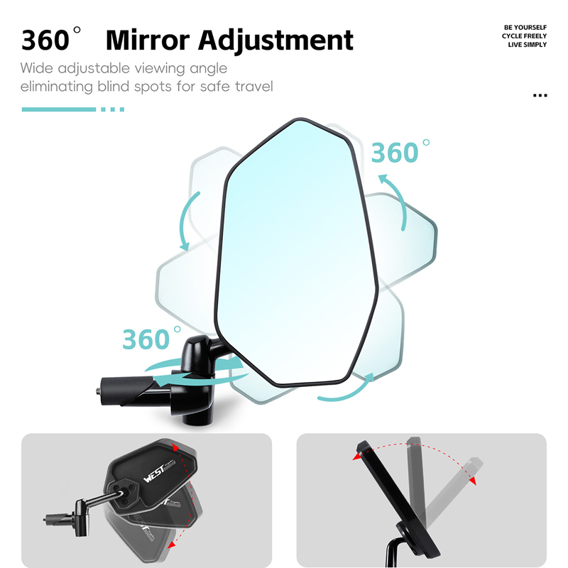 WEST BIKING HD Anti-glare Conv - Mirror Handlebar Convex ulasan dan harga
