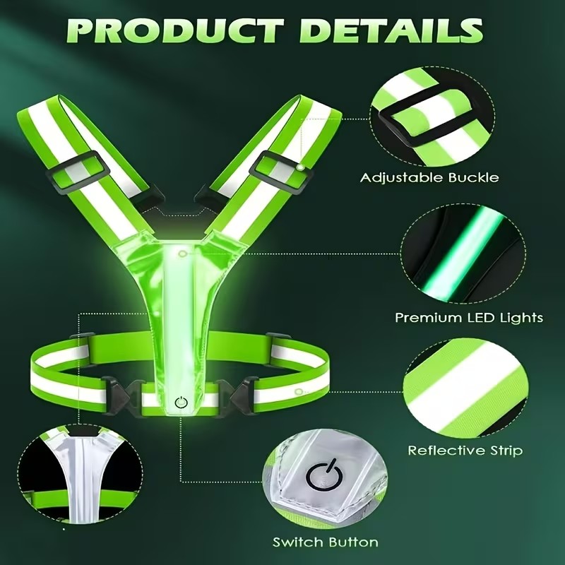 Luminous Light Strip Back Suit - Reflective Vest Cycling ulasan dan harga
